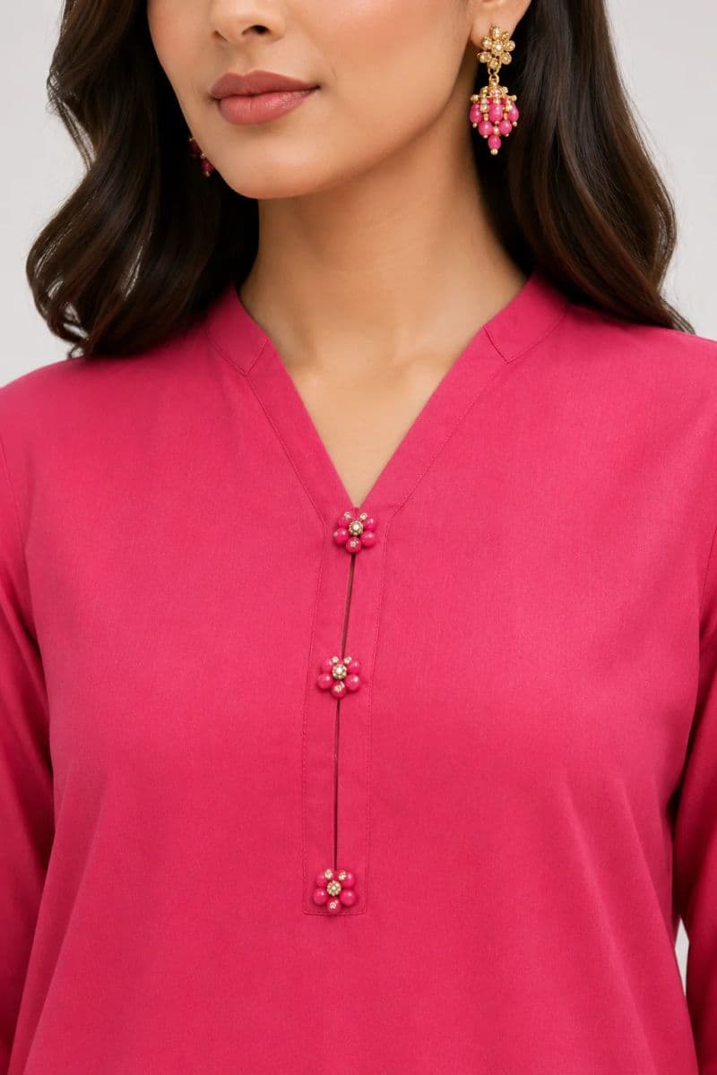 2 Piece - Embroidered Cambric Suit
