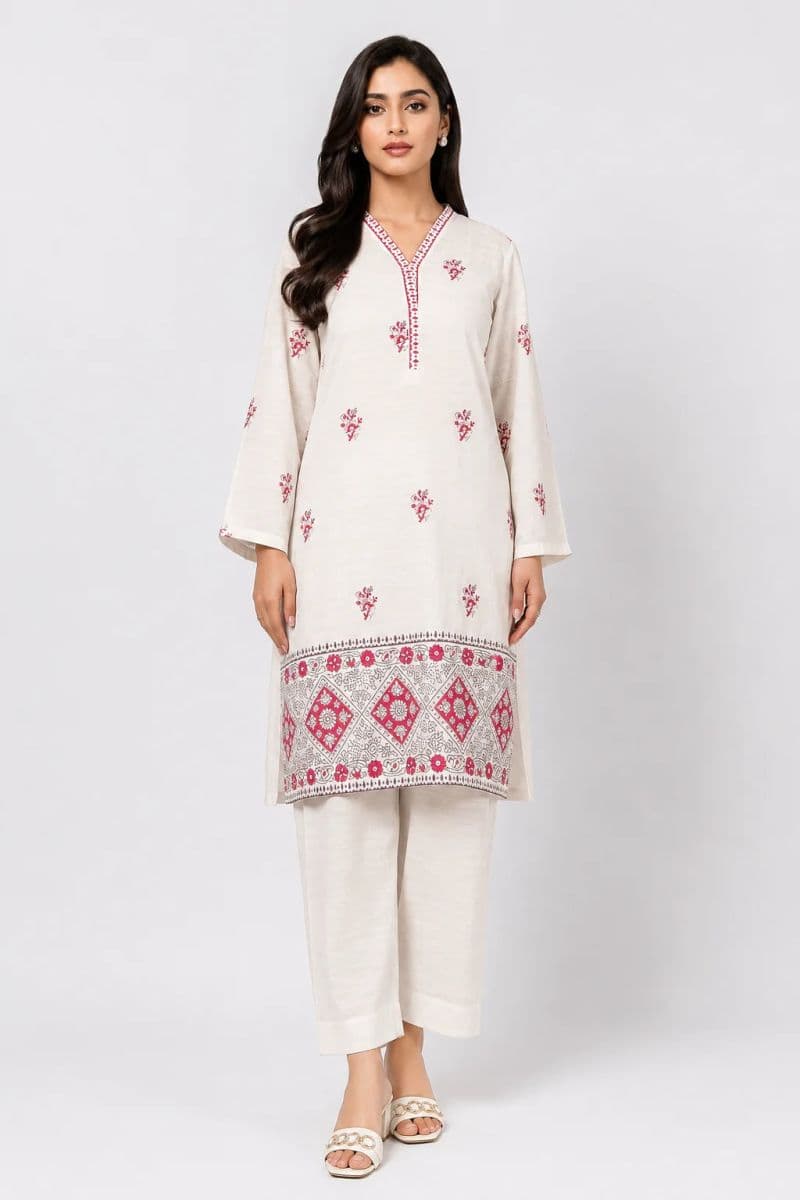 2 Piece - Printed Khaddar Suit