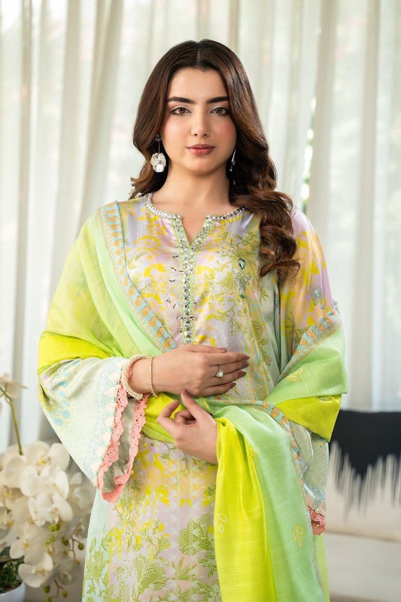 3 Piece - Printed Silk Suit