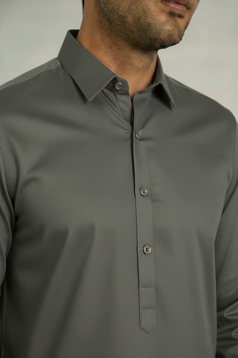 MEN'S BLENDED KAMEEZ SHALWAR – LIGHT GREEN thumbnail
