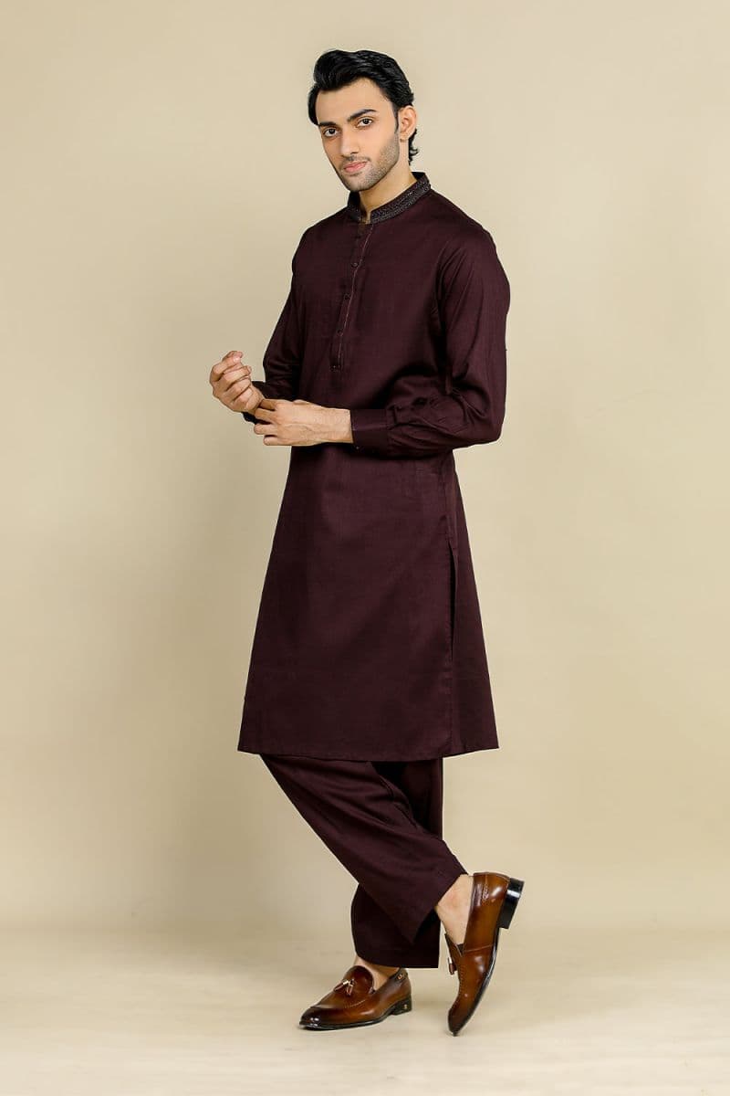 Cotton Embroidered Suit