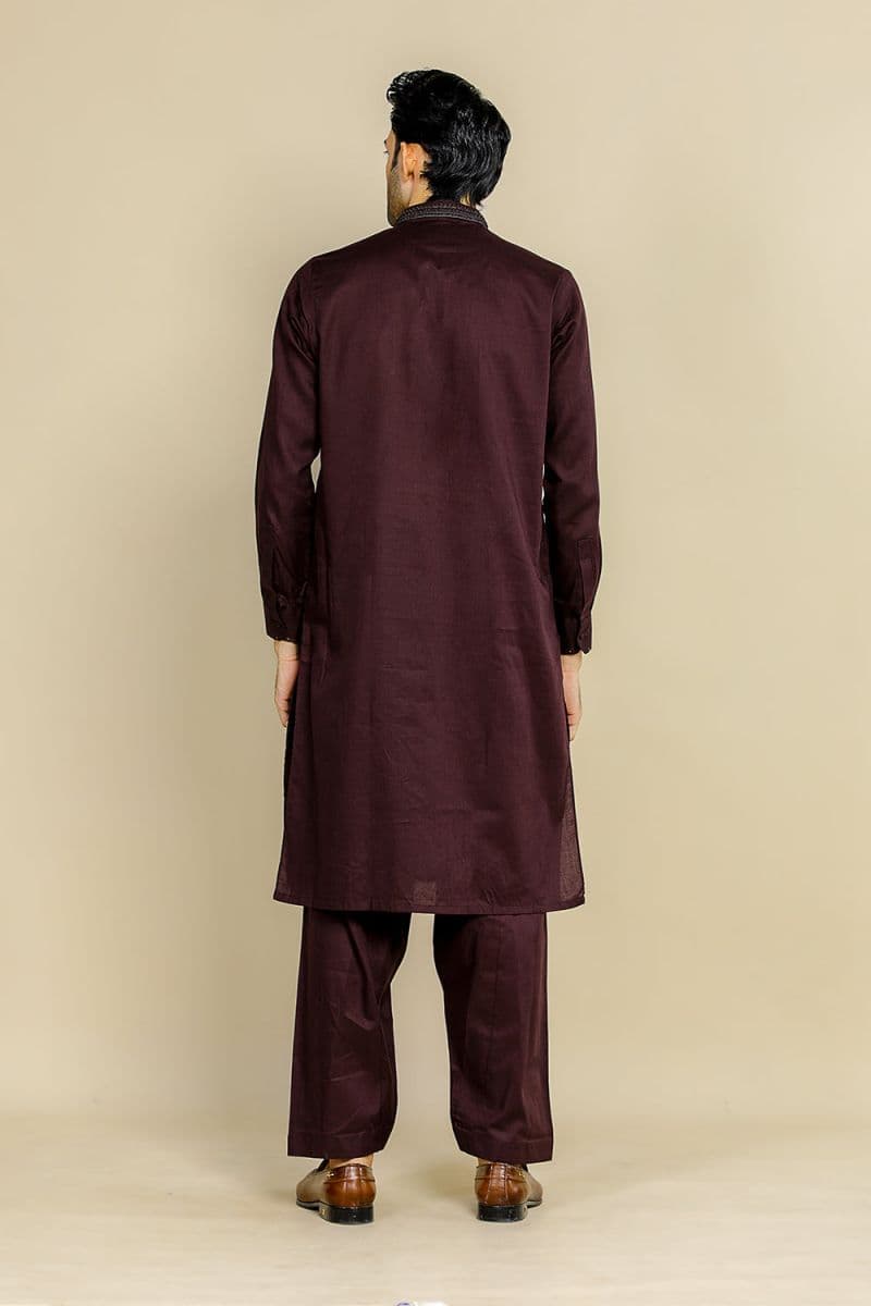 Cotton Embroidered Suit