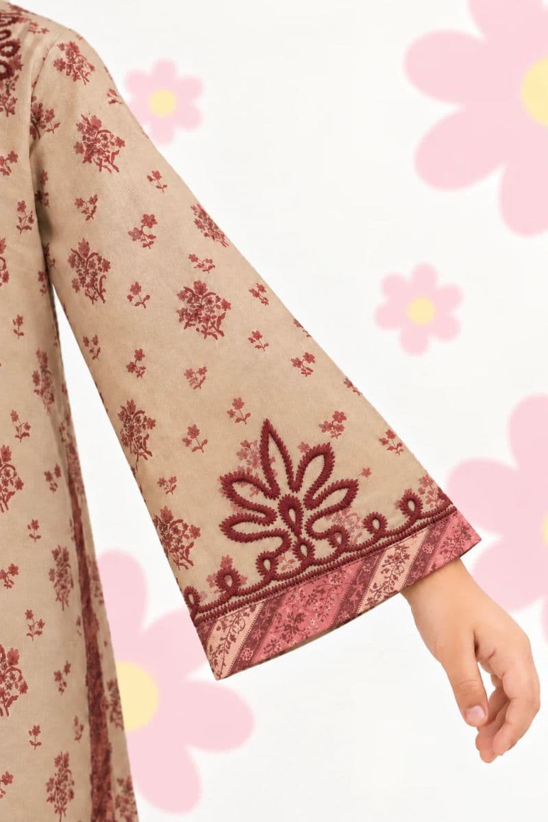 2 PIECE - EMBROIDERED PRINTED SUIT