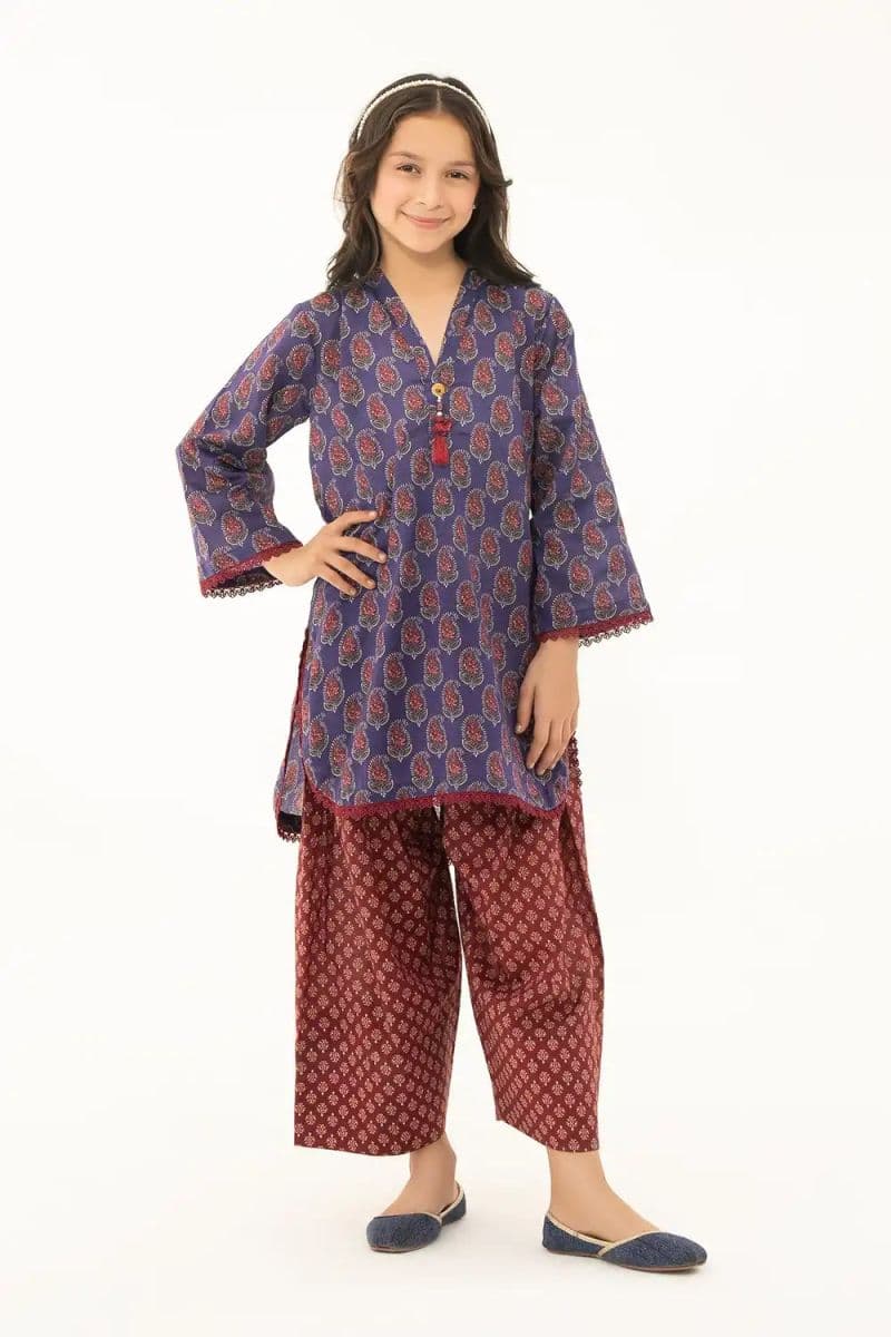 2 Piece - Printed Silk Suit