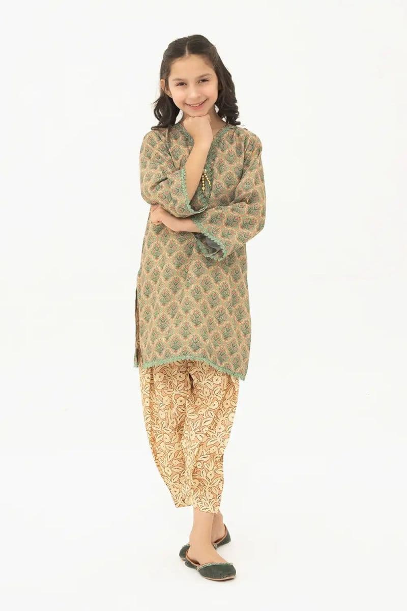 2 Piece - Printed Arabic Lawn Suit