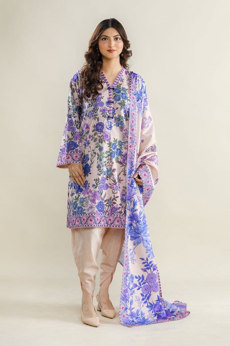 3 Piece - Printed Khaddar Suit