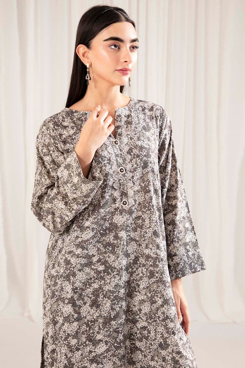 2 Piece - Printed Slub Linen Suit