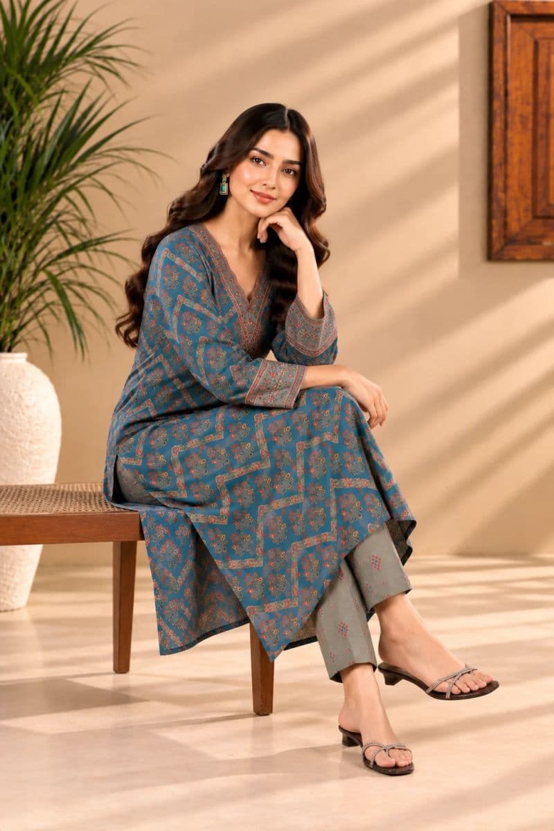2-PIECE - PRINTED CAMBRIC LAWN SUIT thumbnail