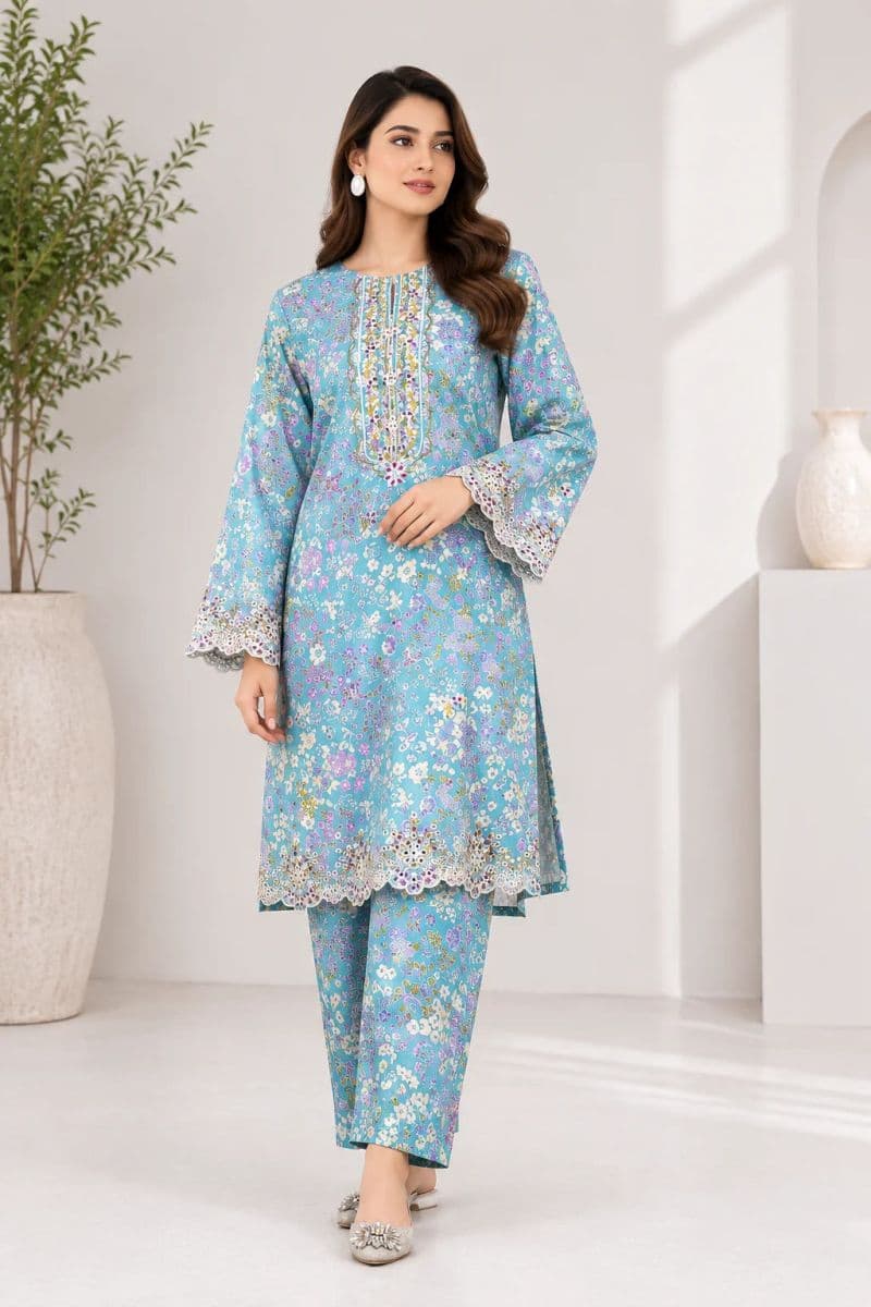 2 Piece - Embroidered Cotton Lawn Suit thumbnail