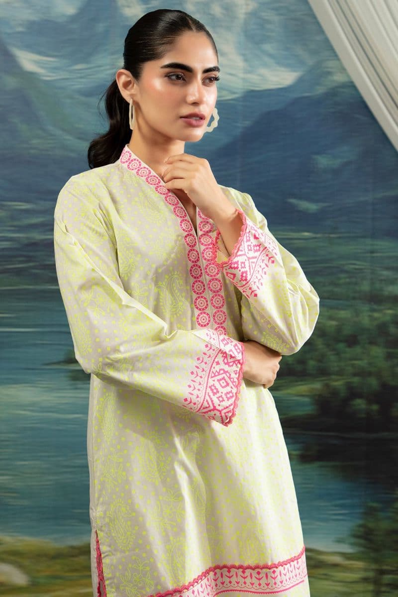 2 Pc Block Printed Cotton Lawn Stitched Suit thumbnail