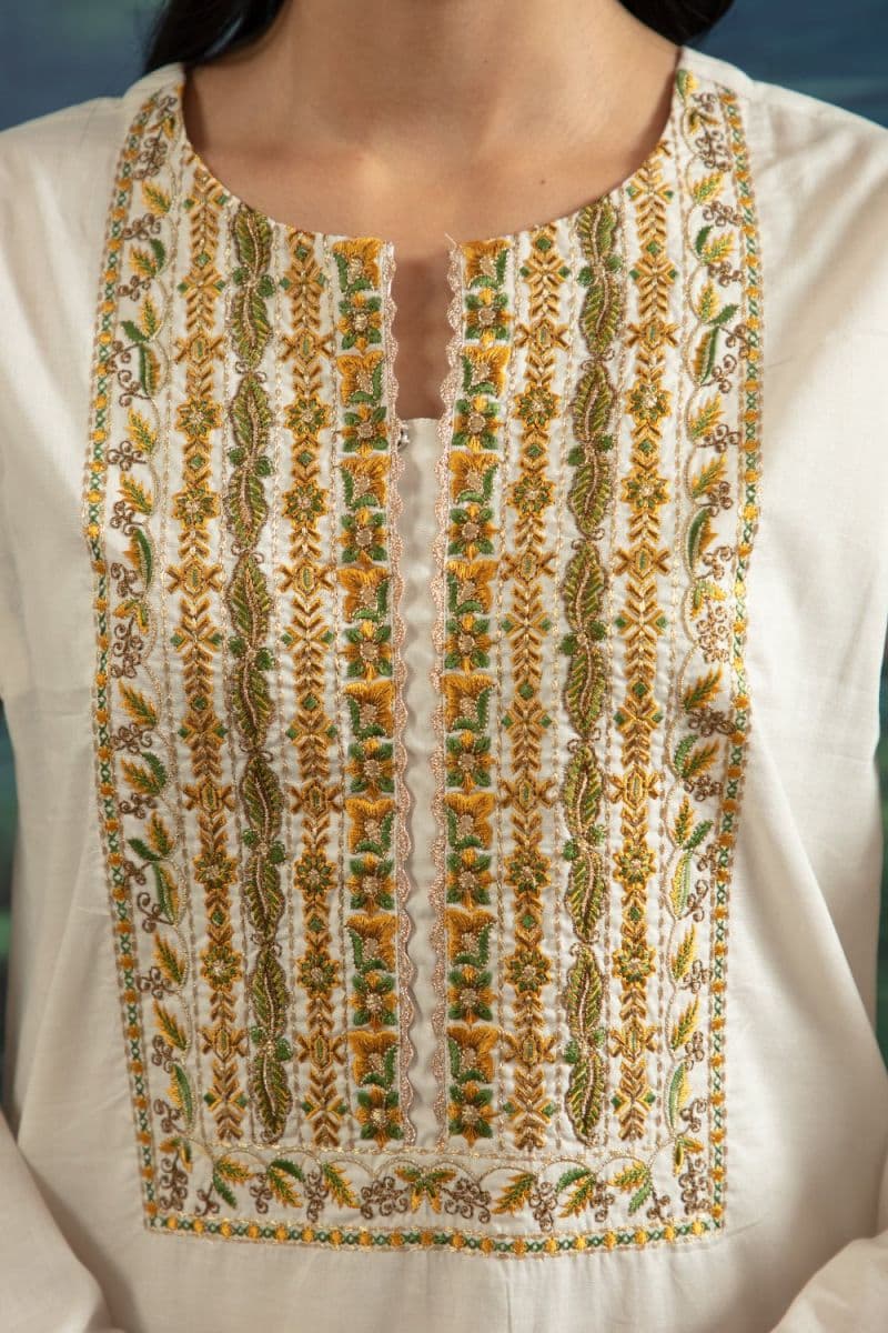 2 Pc Embroidered Cotton Lawn Stitched Suit