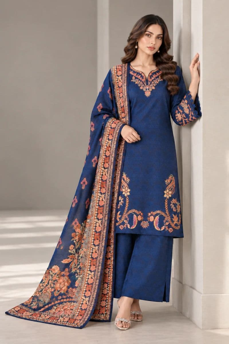 3 PIECE - EMBROIDERED JACQUARD SUIT