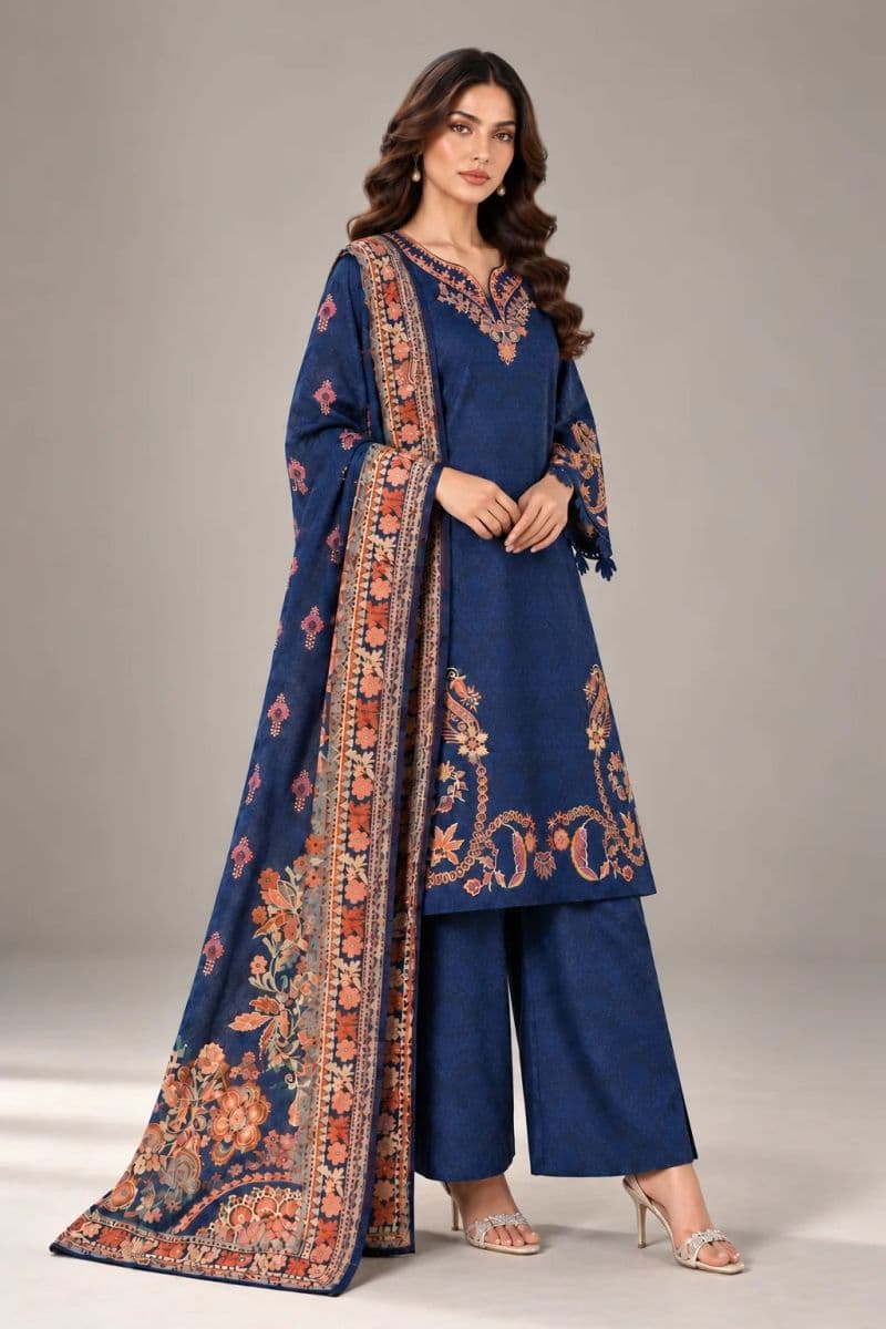3 PIECE - EMBROIDERED JACQUARD SUIT