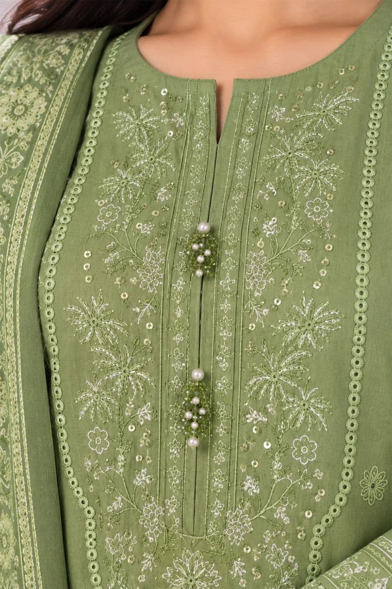 3 PIECE - EMBROIDERED CAMBRIC SUIT