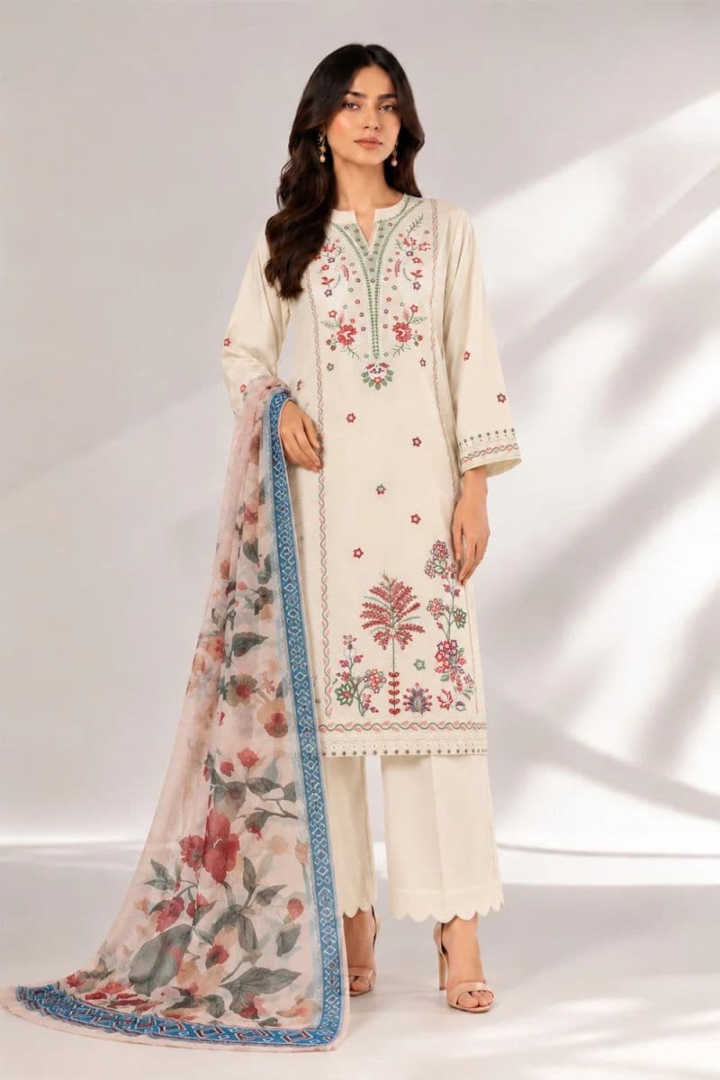 3 PIECE - EMBROIDERED CAMBRIC SUIT thumbnail