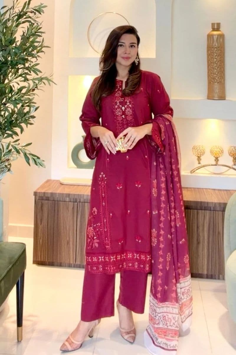 3 PIECE - EMBROIDERED CAMBRIC SUIT thumbnail