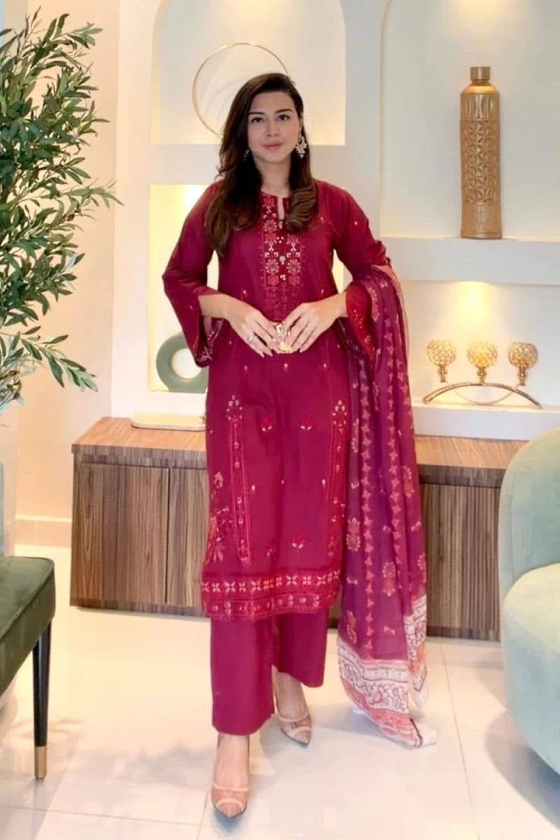 3 PIECE - EMBROIDERED CAMBRIC SUIT thumbnail