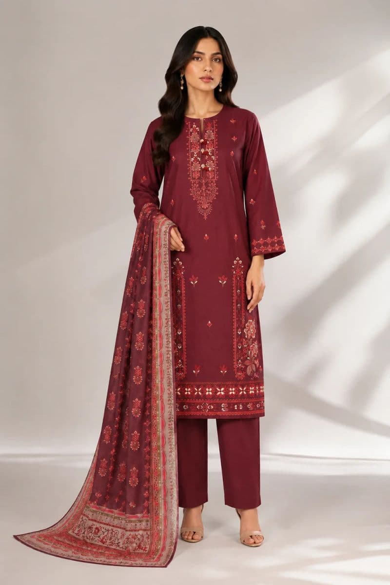 3 PIECE - EMBROIDERED CAMBRIC SUIT thumbnail