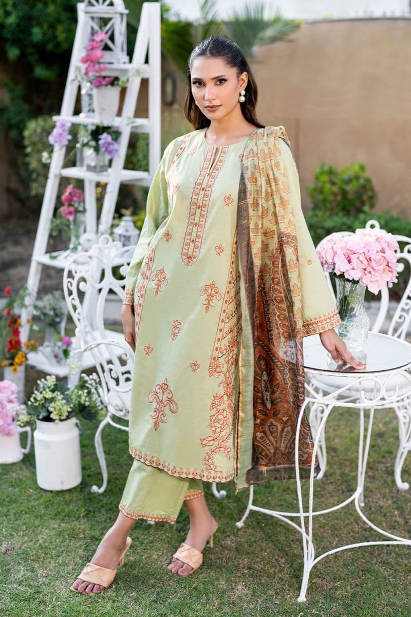 3 Piece - Embroidered Cambric Suit