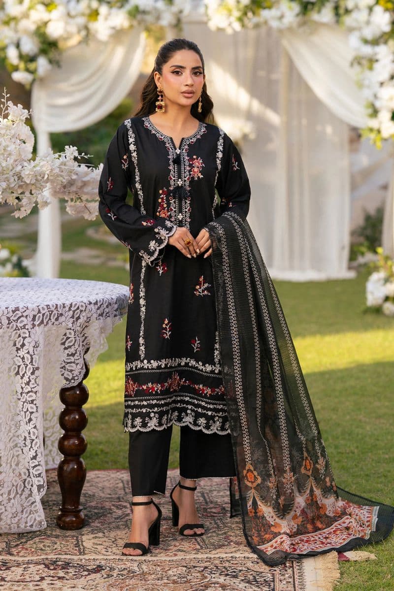 3 Piece - Embroidered Cambric Suit