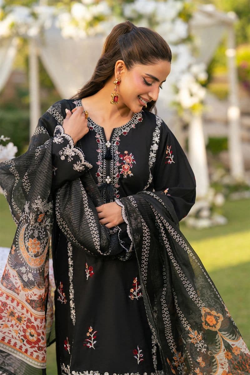 3 Piece - Embroidered Cambric Suit