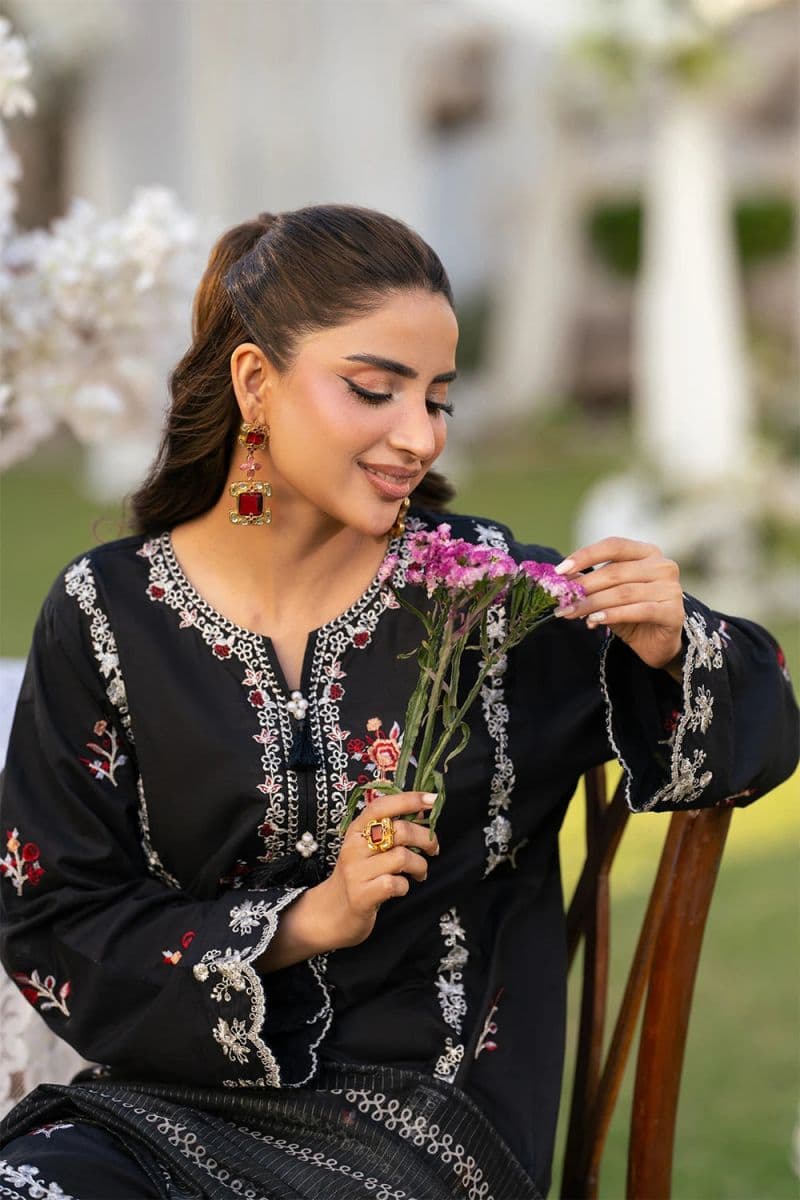 3 Piece - Embroidered Cambric Suit