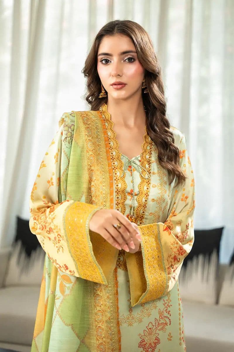 3 Piece - Embroidered Shamooz Silk Suit thumbnail