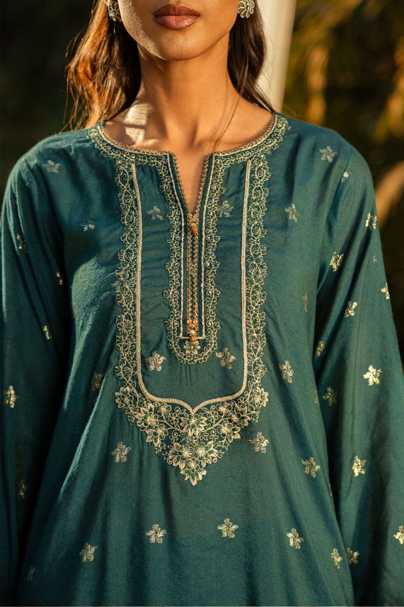 3 Piece - Embroidered Jacquard Suit