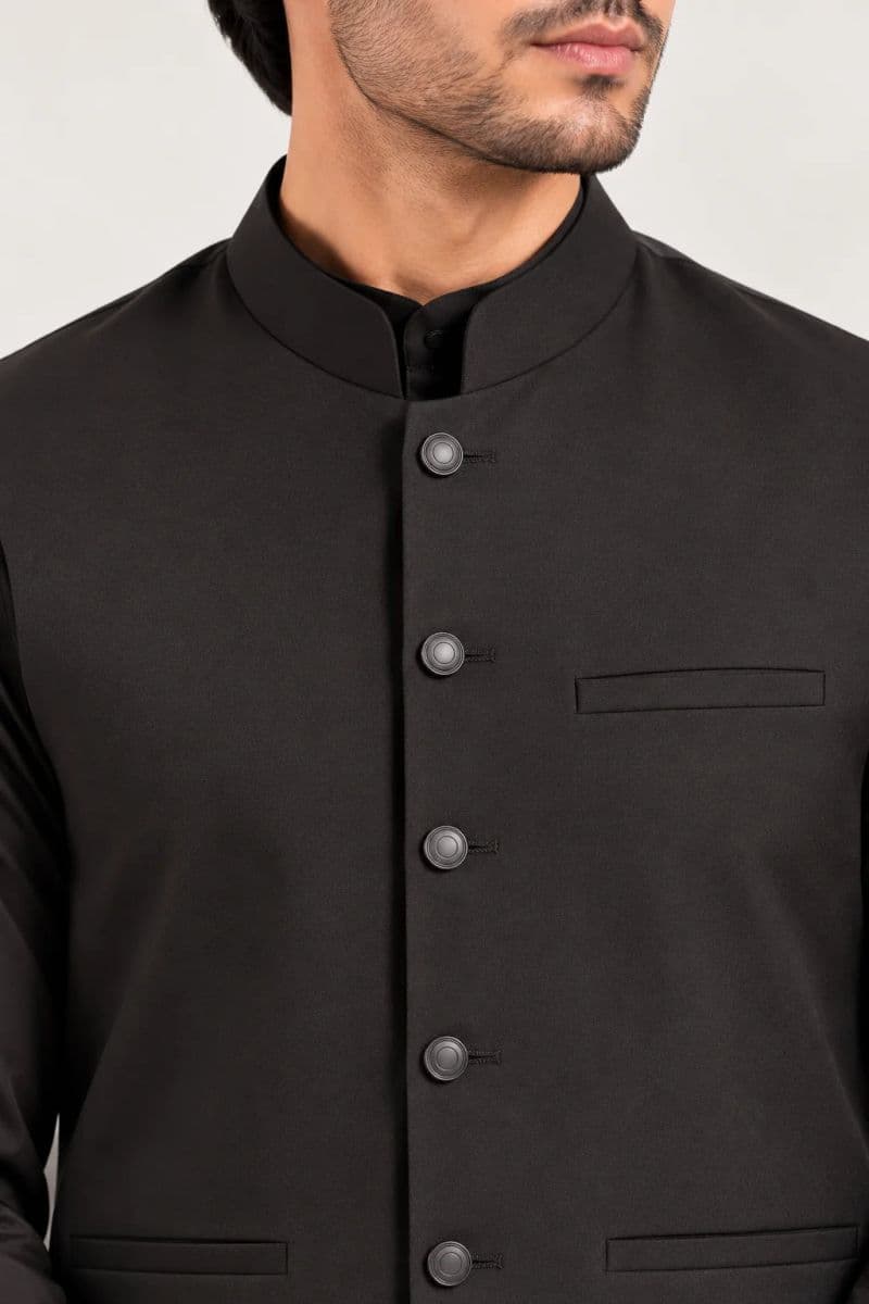 Men's Blended Kameez Shalwar with Waistcoat – charcoal thumbnail