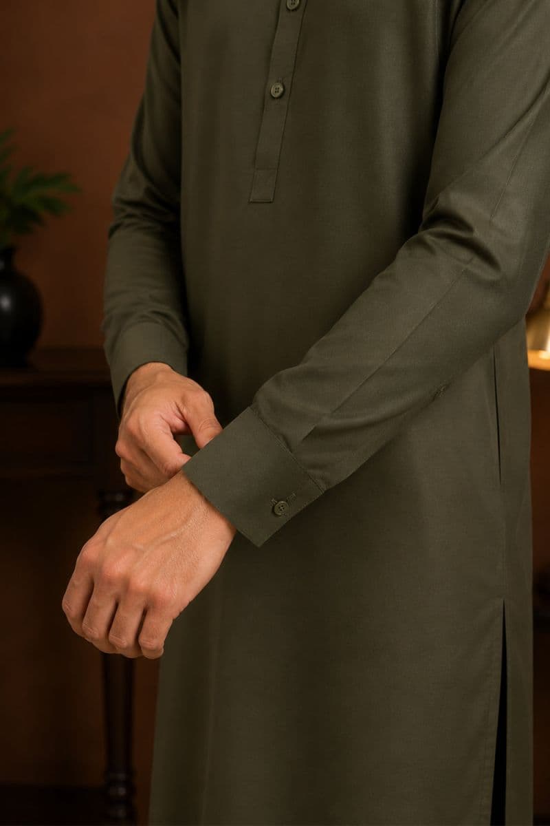 Men's Cotton Kameez Shalwar – SEA GREEN thumbnail
