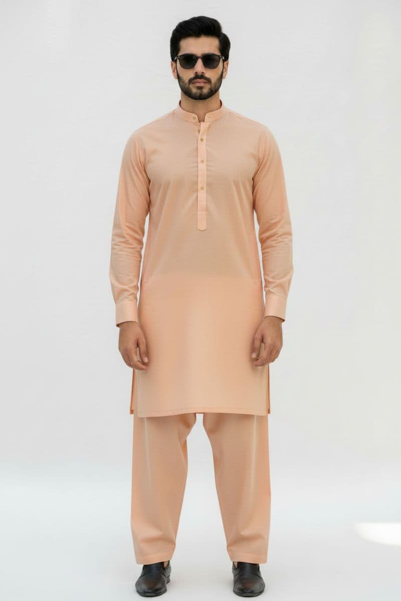 Men's Cotton Kameez Shalwar – PEACH thumbnail