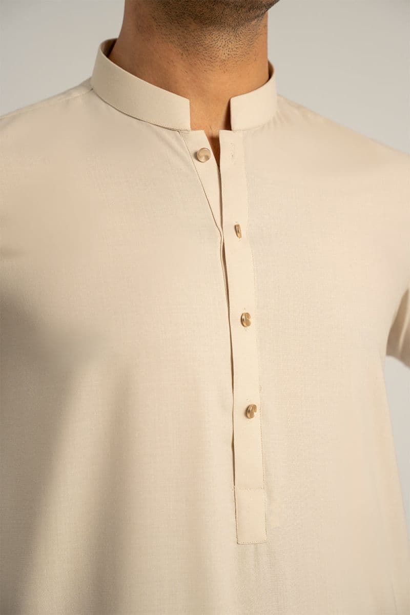 Fawn Blended Kameez Shalwar