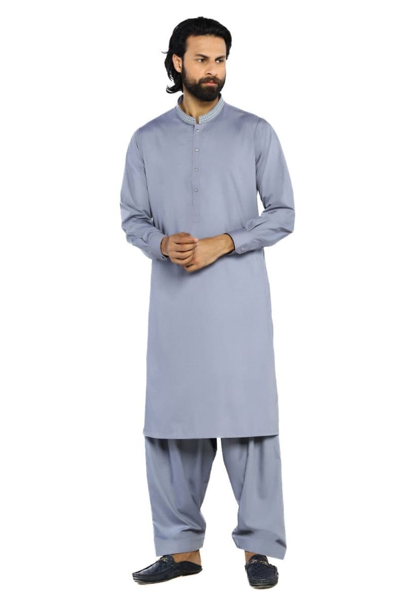 Embroidered Blended Suit