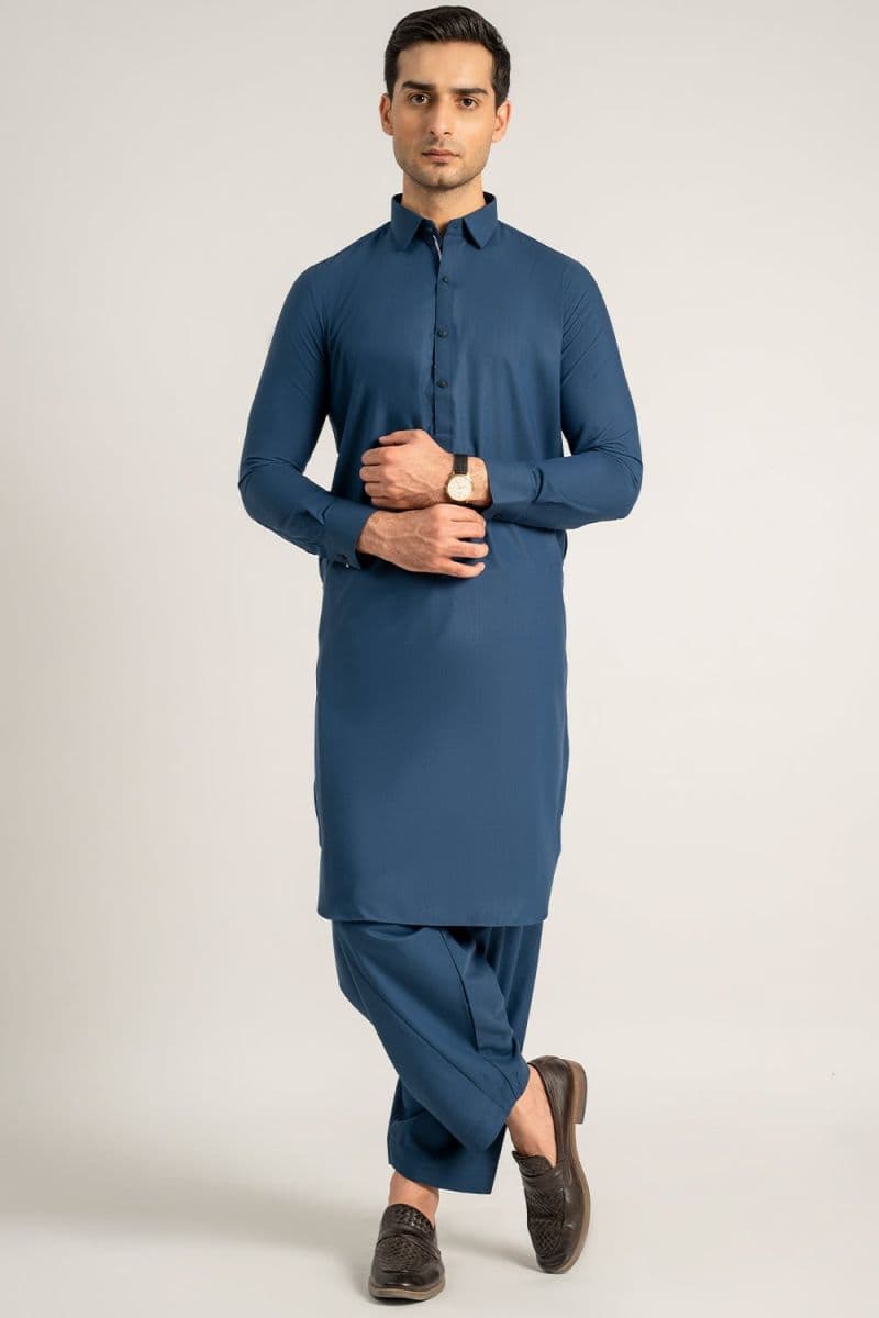 Blue Fashion Blended Kameez Shalwar thumbnail