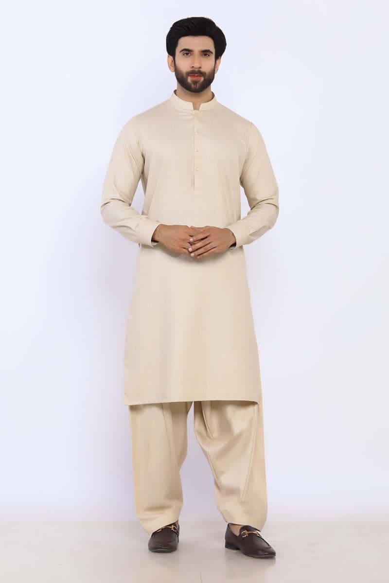 Fawn Blended Kameez Shalwar