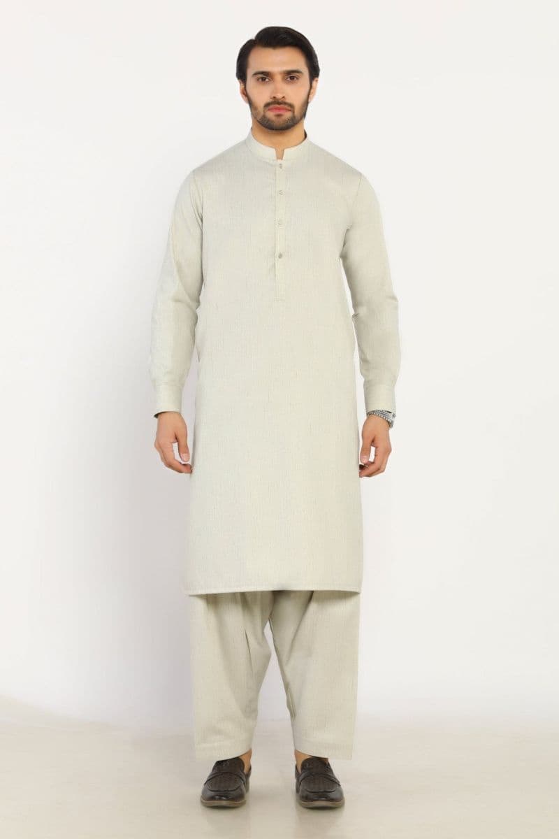 Light Fawn Blended Kameez Shalwar thumbnail