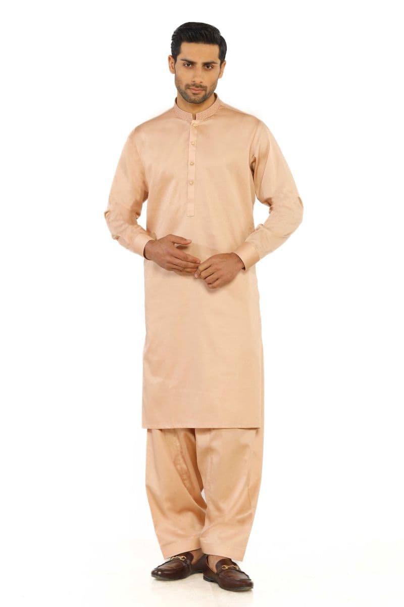 Fawn Cotton Casual Kameez Shalwar thumbnail