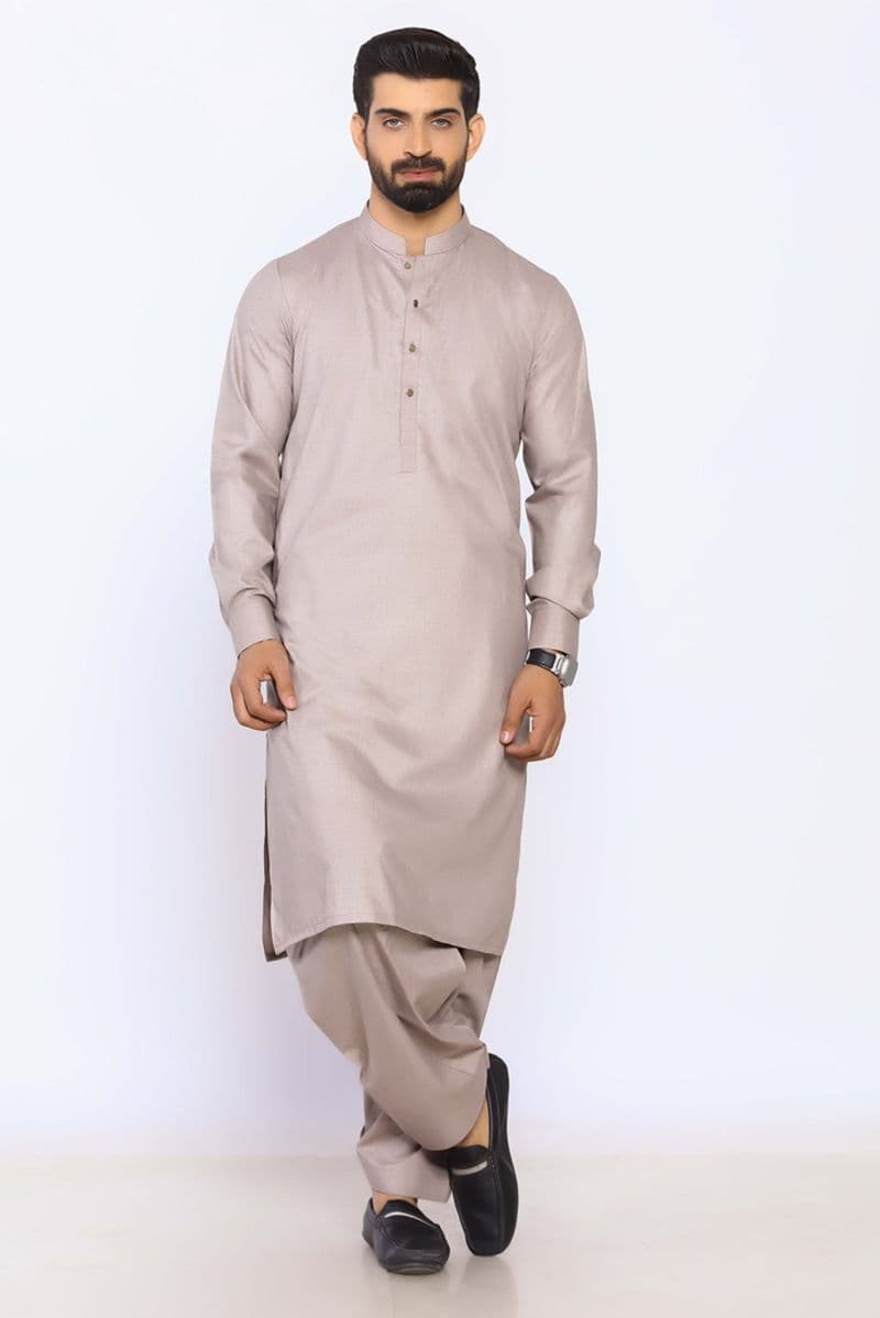 Blended Men Kameez Shalwar - Light Brown