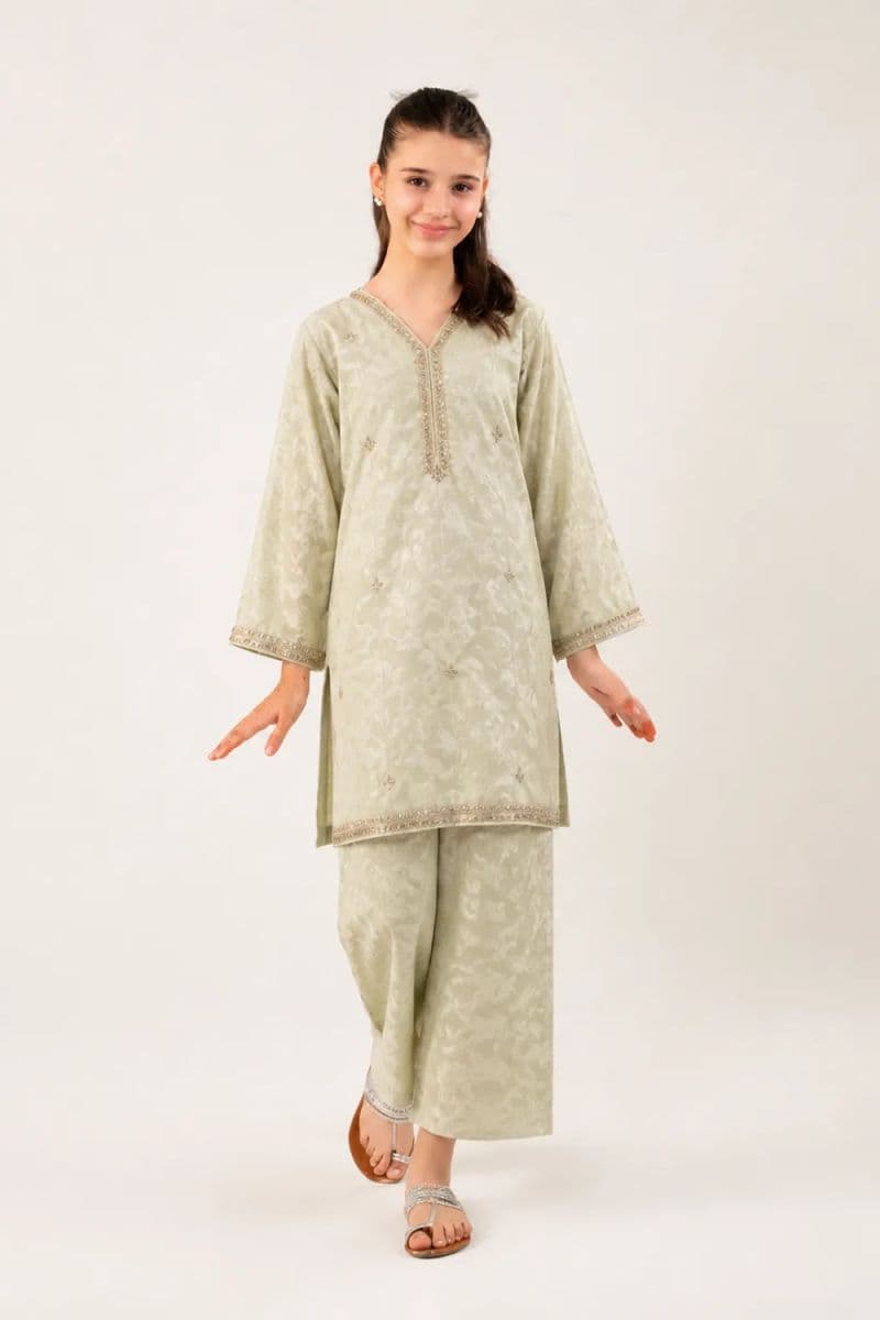 2 Piece - Embroidered Jacquard Suit