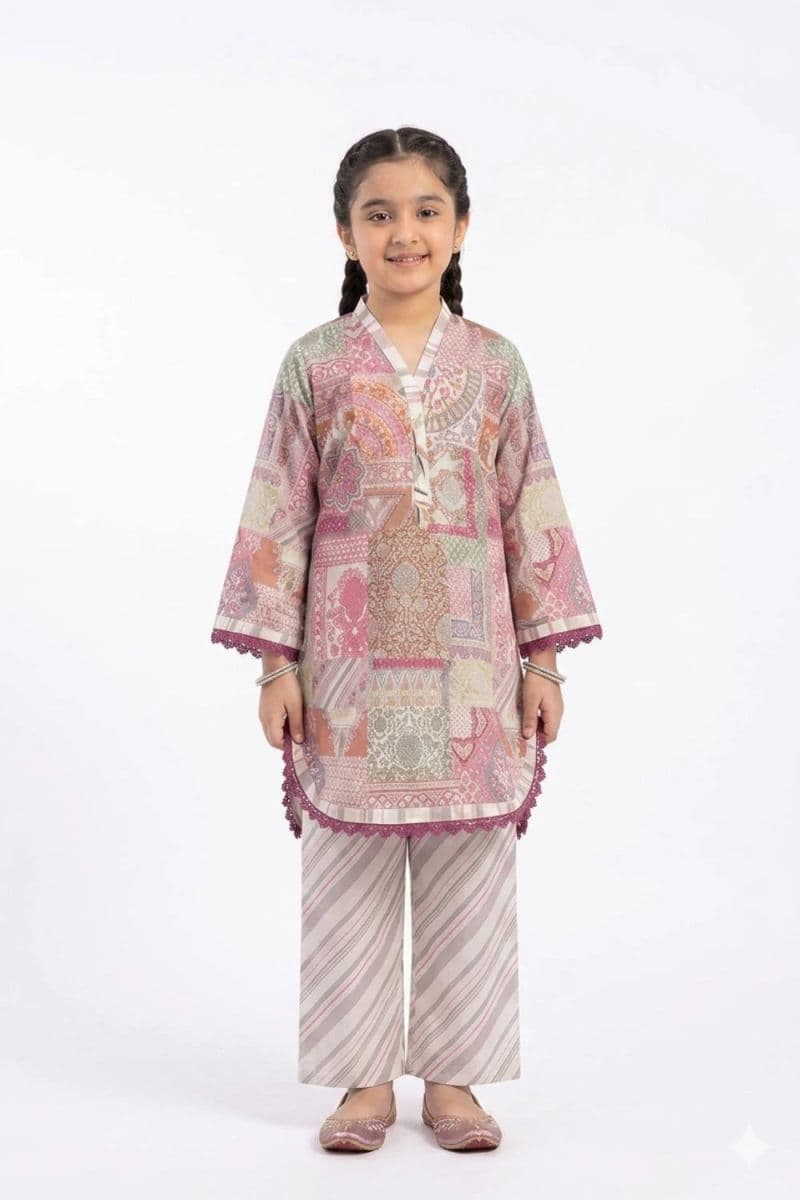 2 Piece - Printed Cambric Suit