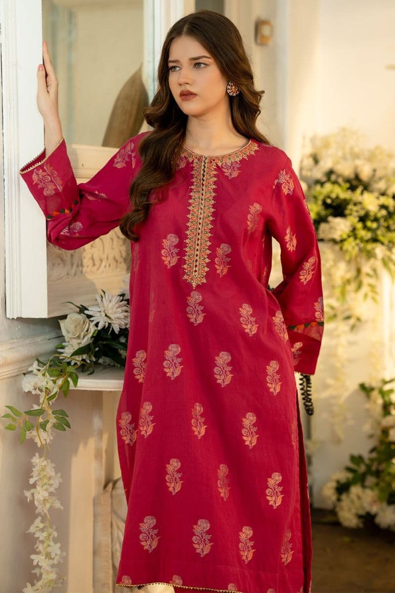 2 Piece - Embroidered Jacquard Suit
