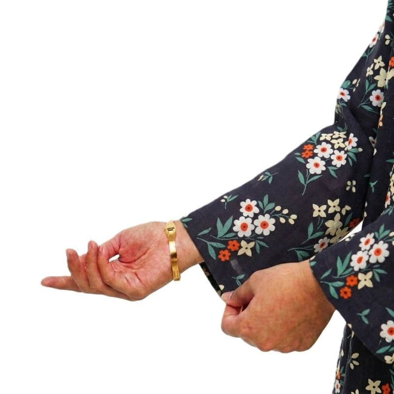 Plum Khaddar Black colour printed Green Red White Flowers with Green buttons 2pc stitched suit for Girls thumbnail