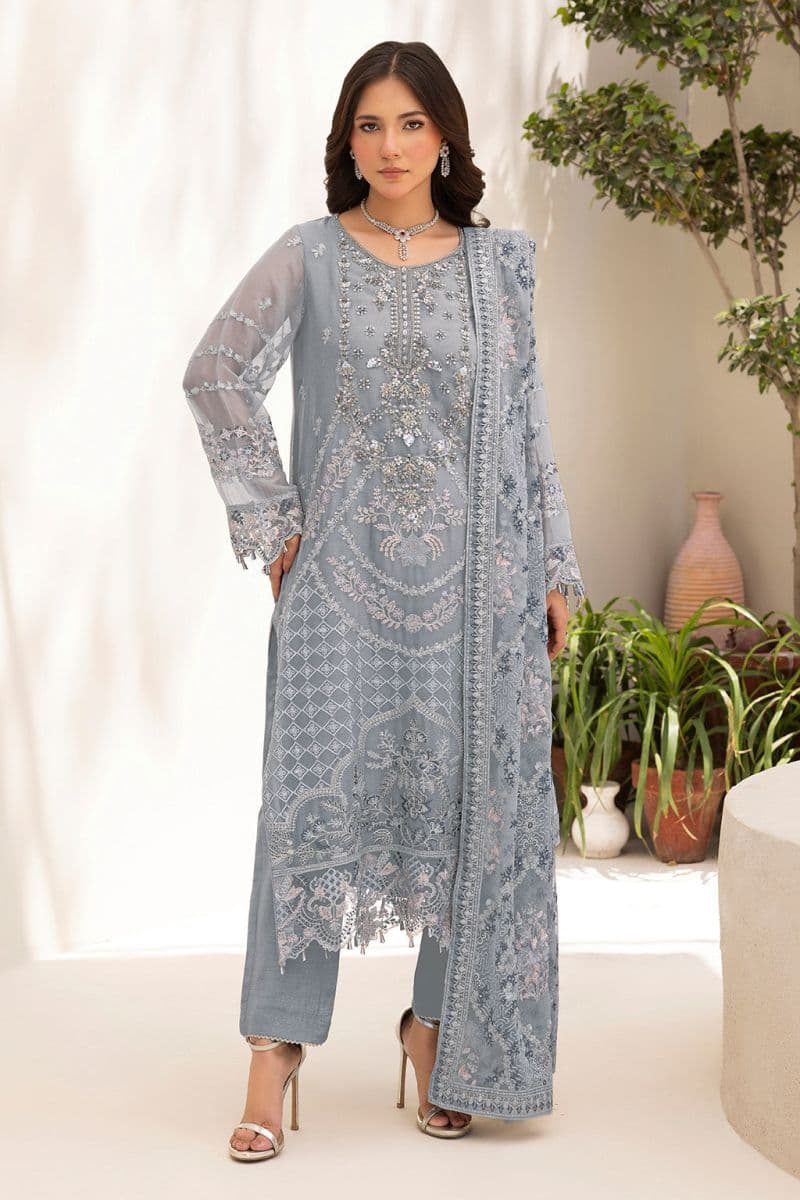 Embroidered Chiffon Unstitched Suit