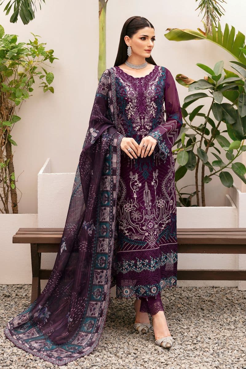 Embroidered Chiffon Unstitched Suit