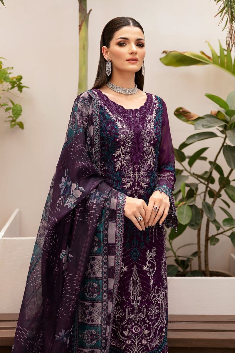 Embroidered Chiffon Unstitched Suit
