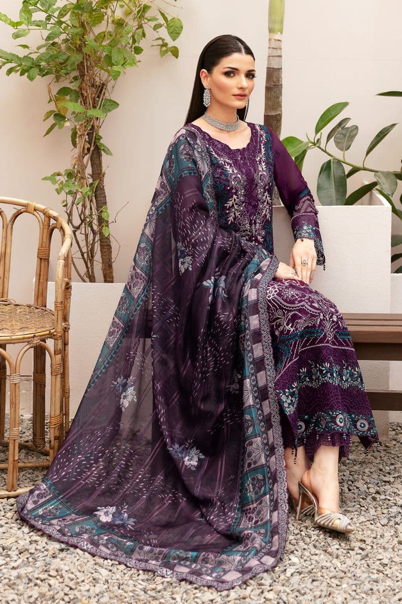 Embroidered Chiffon Unstitched Suit
