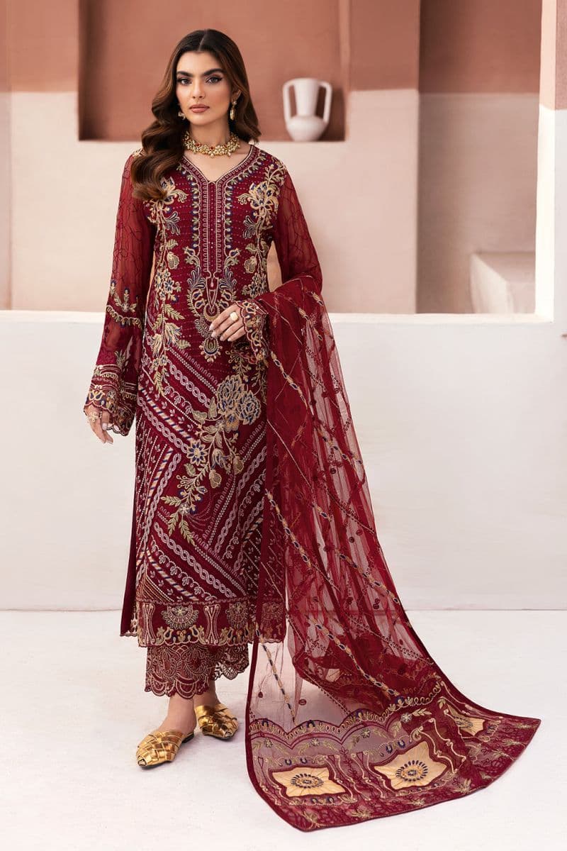 Embroidered Chiffon Unstitched Suit