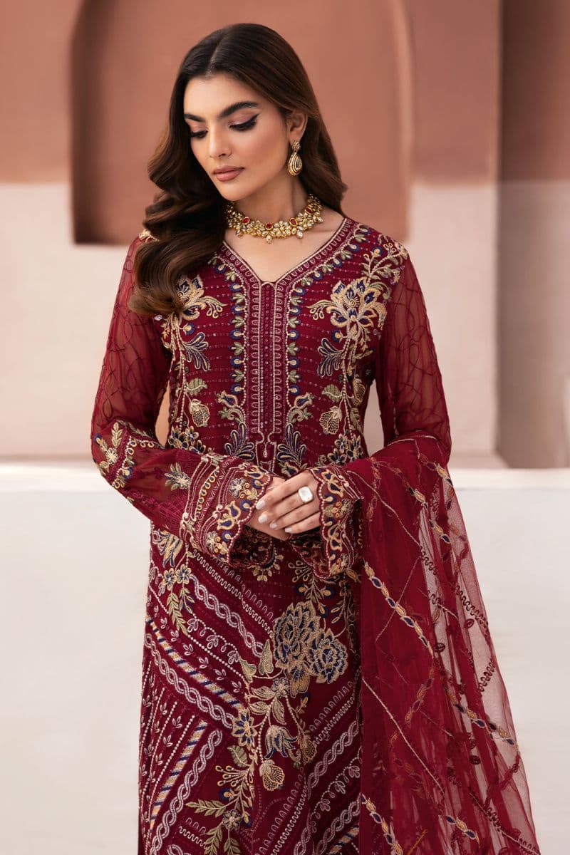 Embroidered Chiffon Unstitched Suit