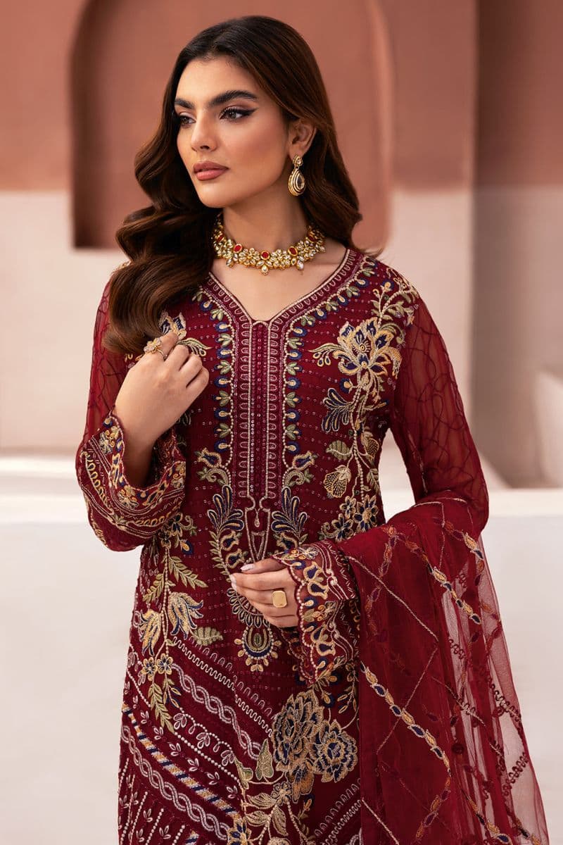 Embroidered Chiffon Unstitched Suit