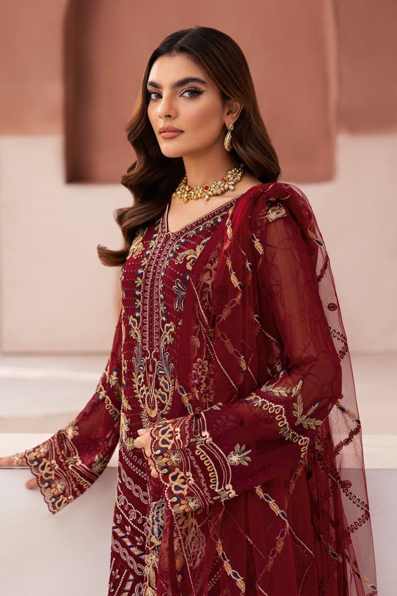 Embroidered Chiffon Unstitched Suit